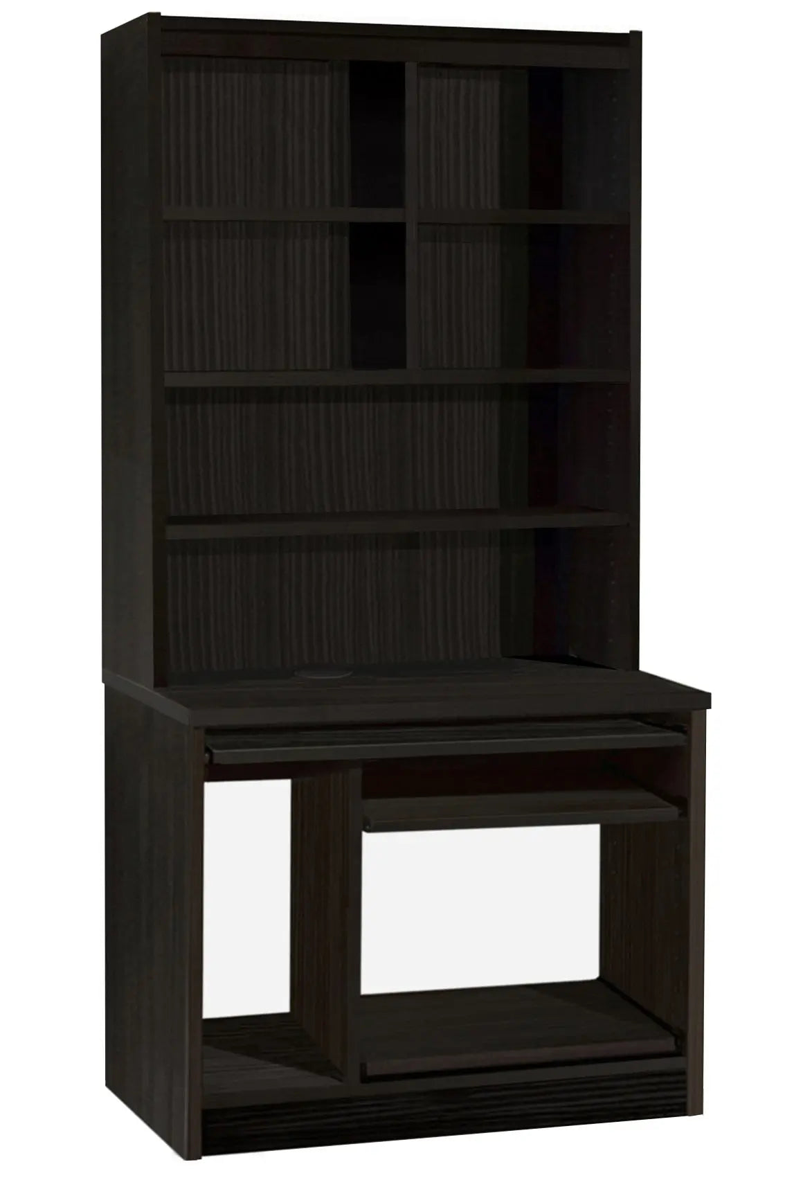 Home Office Desk Height Computer Work Station with Hutch Bookcase