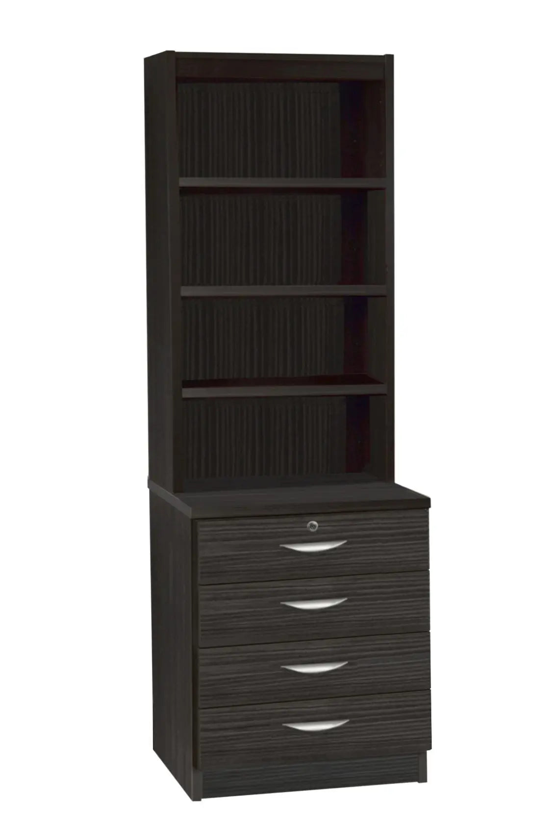 Home Office Desk Height 4 Drawer 60cm Chest with Hutch Bookcase