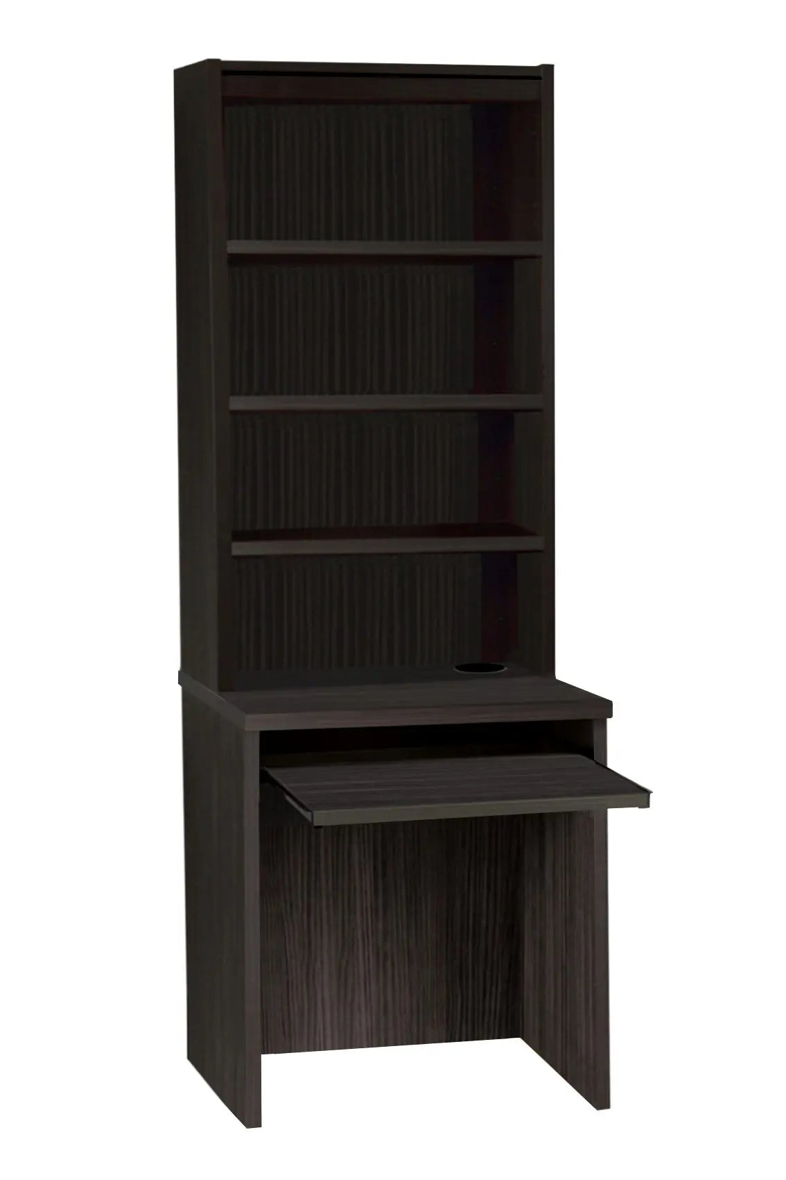 Home Office Desk Height Desk 60cm with Slide-Out Keyboard Shelf and Hutch Bookcase