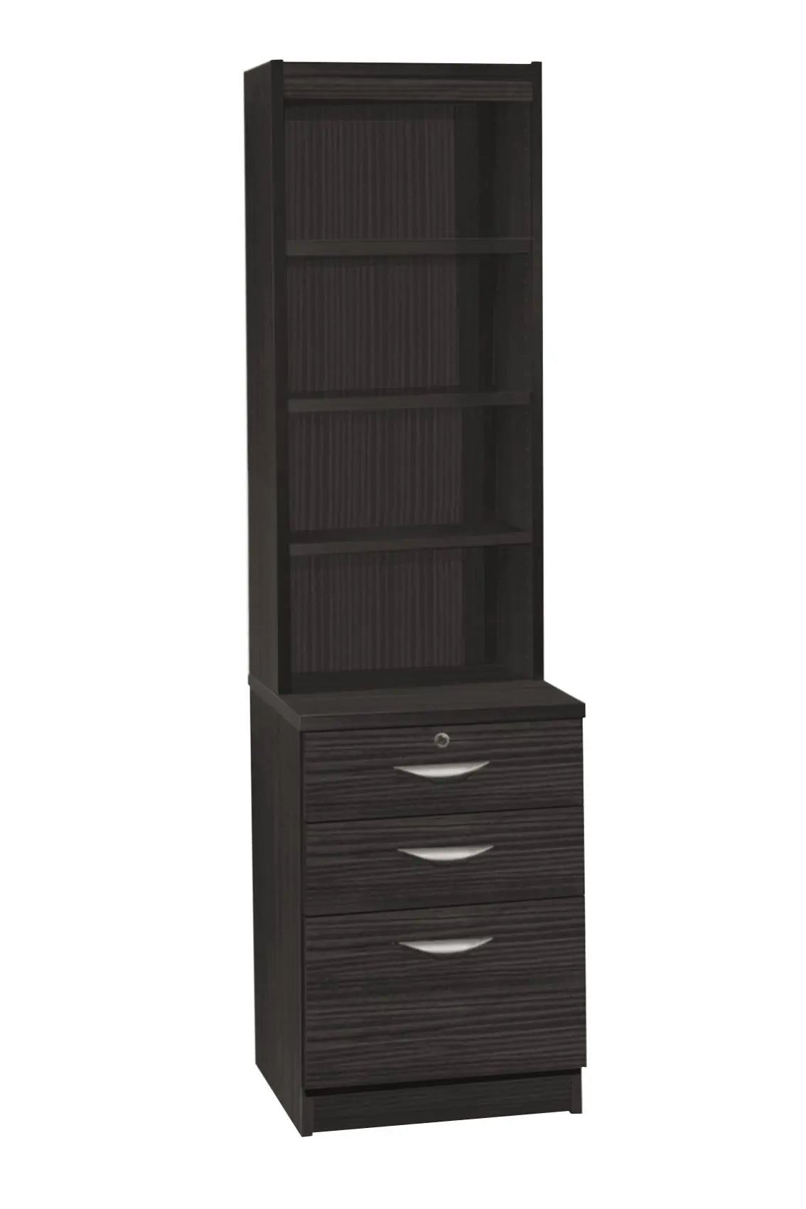 Home Office Desk Height 3 Drawer Unit/Filing Cabinet with Hutch Bookcase