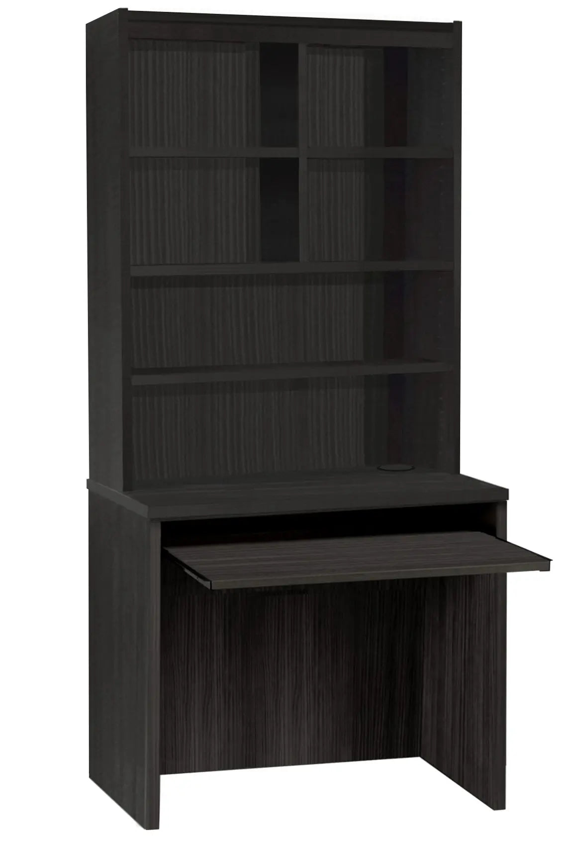 Home Office Desk Height Desk 85cm with Slide-Out Keyboard Shelf and Hutch Bookcase