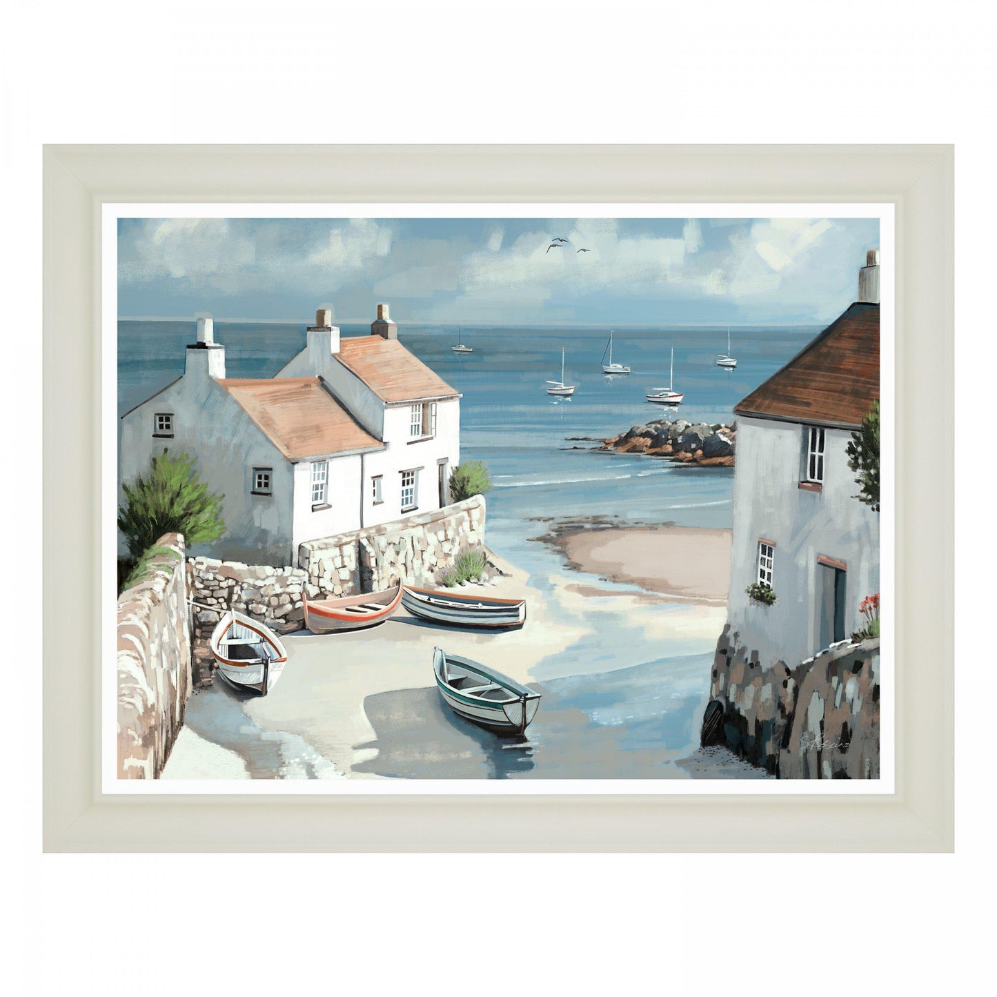 Calm Cove Framed Canvas 92 x 72cm