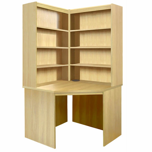 Home Office Desk Height Desk - Corner with Hutch Bookcase Set