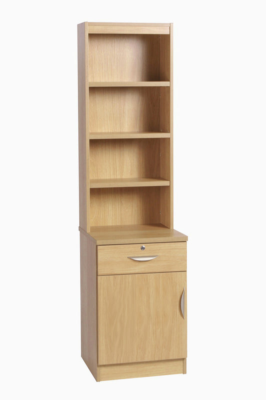 Home Office Desk Height Storage/Deep Cupboard Drawer 48cm Unit LH with Hutch Bookcase