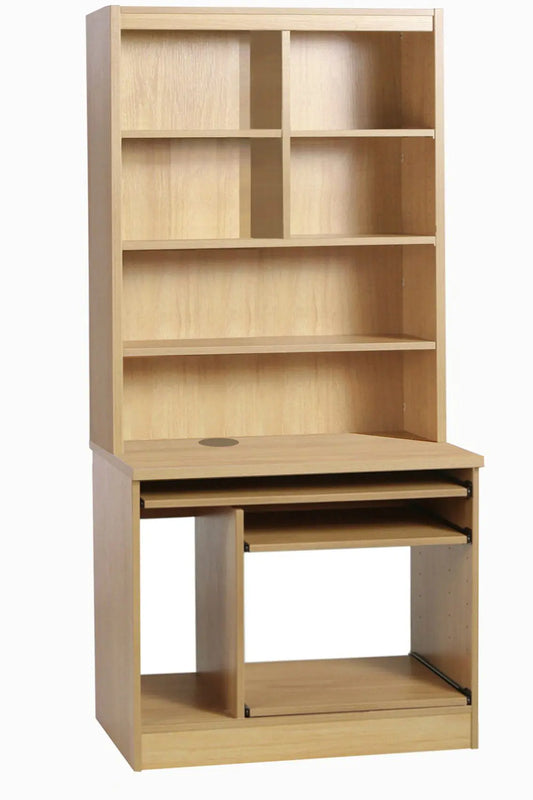 Home Office Desk Height Computer Work Station with Hutch Bookcase