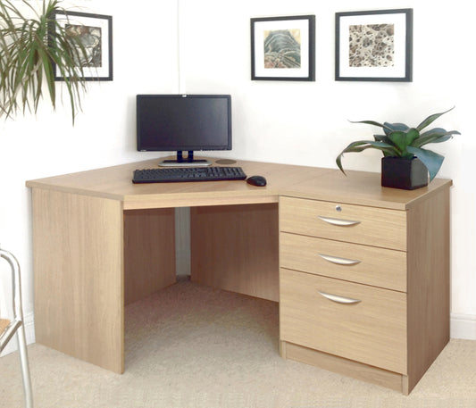 Home Office Corner Desk with 3 Drawer Unit/Filing Cabinet