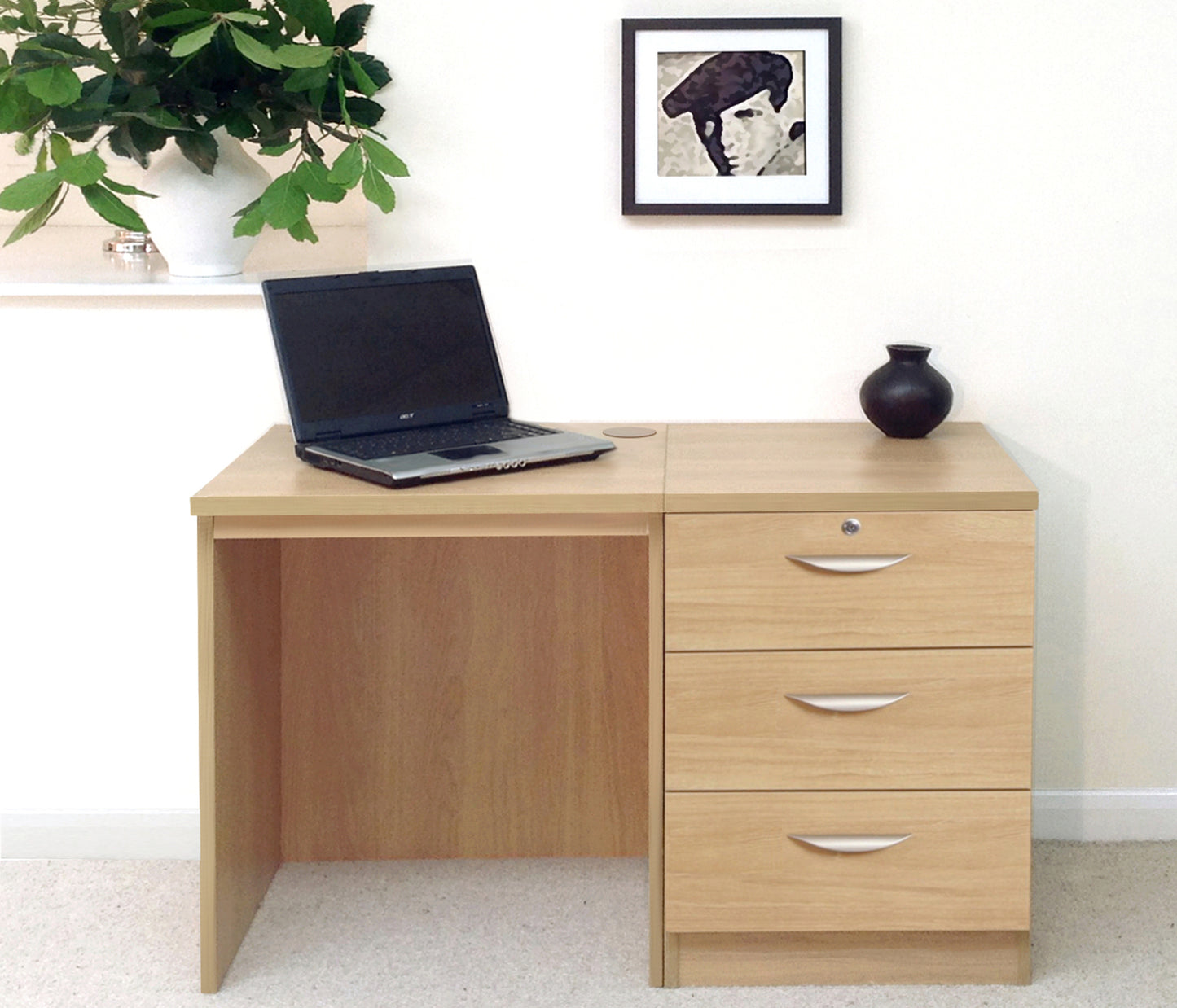 Home Office Desk with CD/DVD Storage Unit