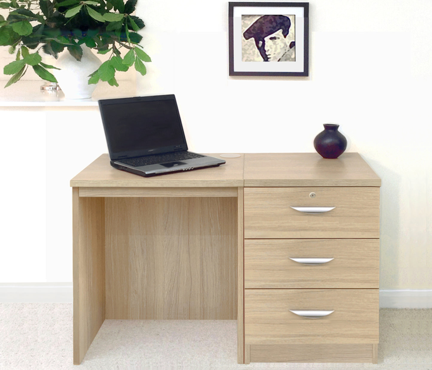 Home Office Desk with CD/DVD Storage Unit