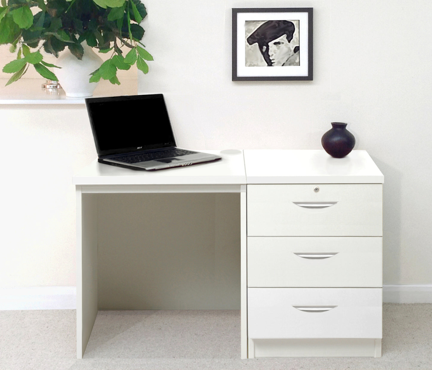 Home Office Desk with CD/DVD Storage Unit