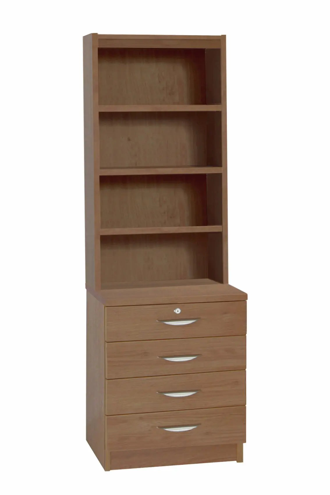 Home Office Desk Height 4 Drawer 60cm Chest with Hutch Bookcase