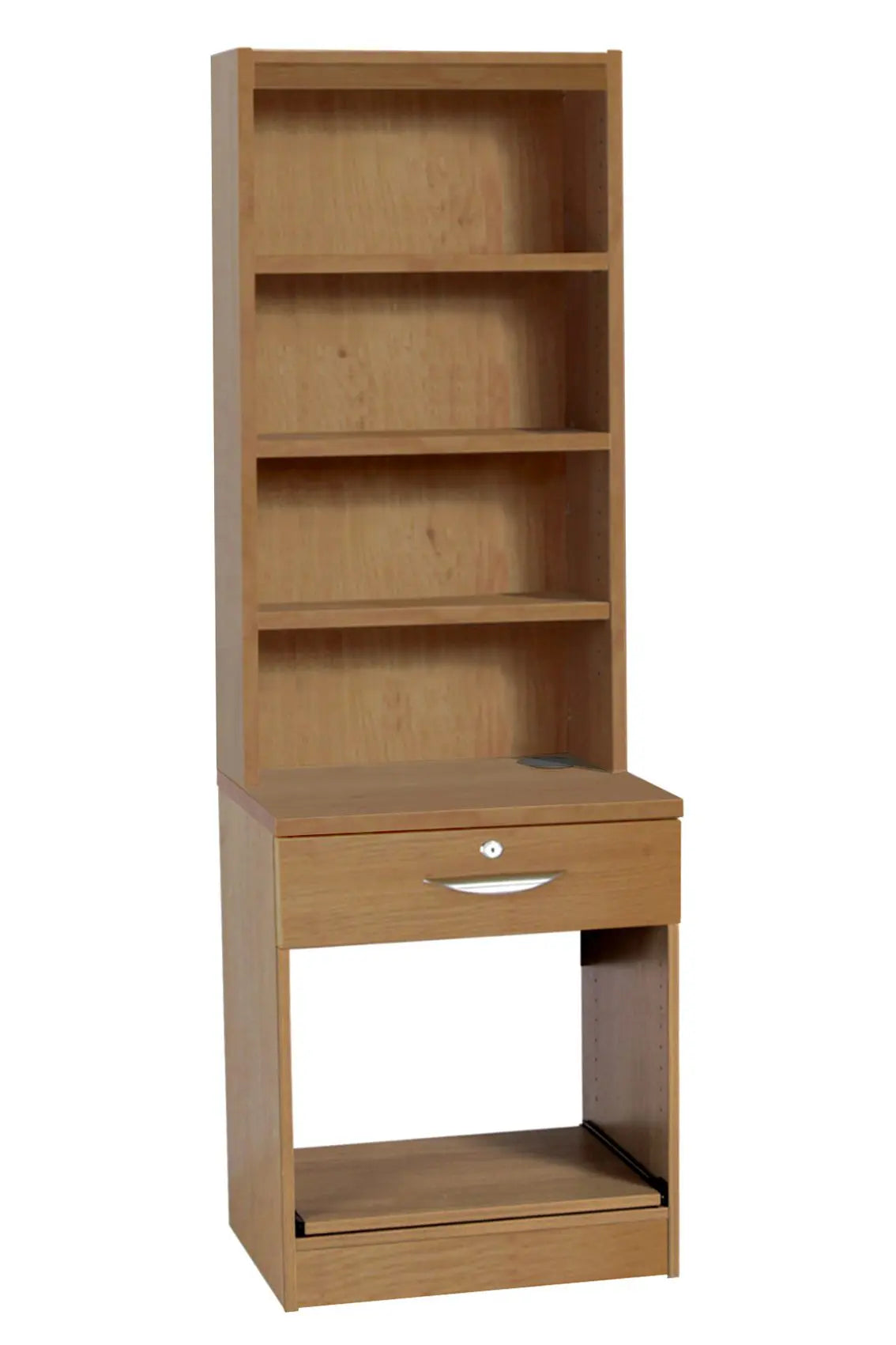 Home Office Desk Height Printer/Scanner Drawer Unit with Hutch Bookcase