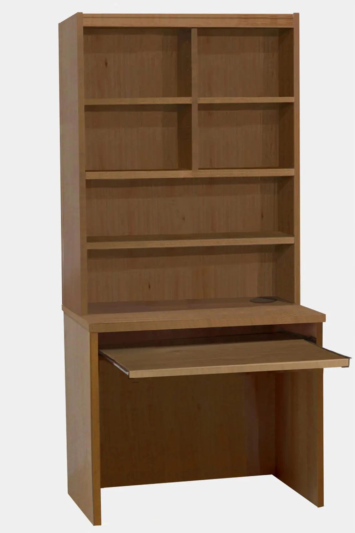 Home Office Desk Height Desk 85cm with Slide-Out Keyboard Shelf and Hutch Bookcase