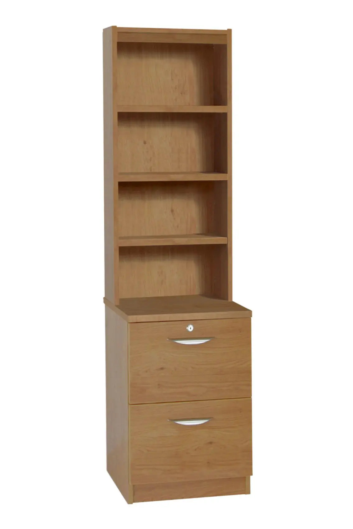 Home Office Desk Height 2 Drawer Filing Cabinet with Hutch Bookcase
