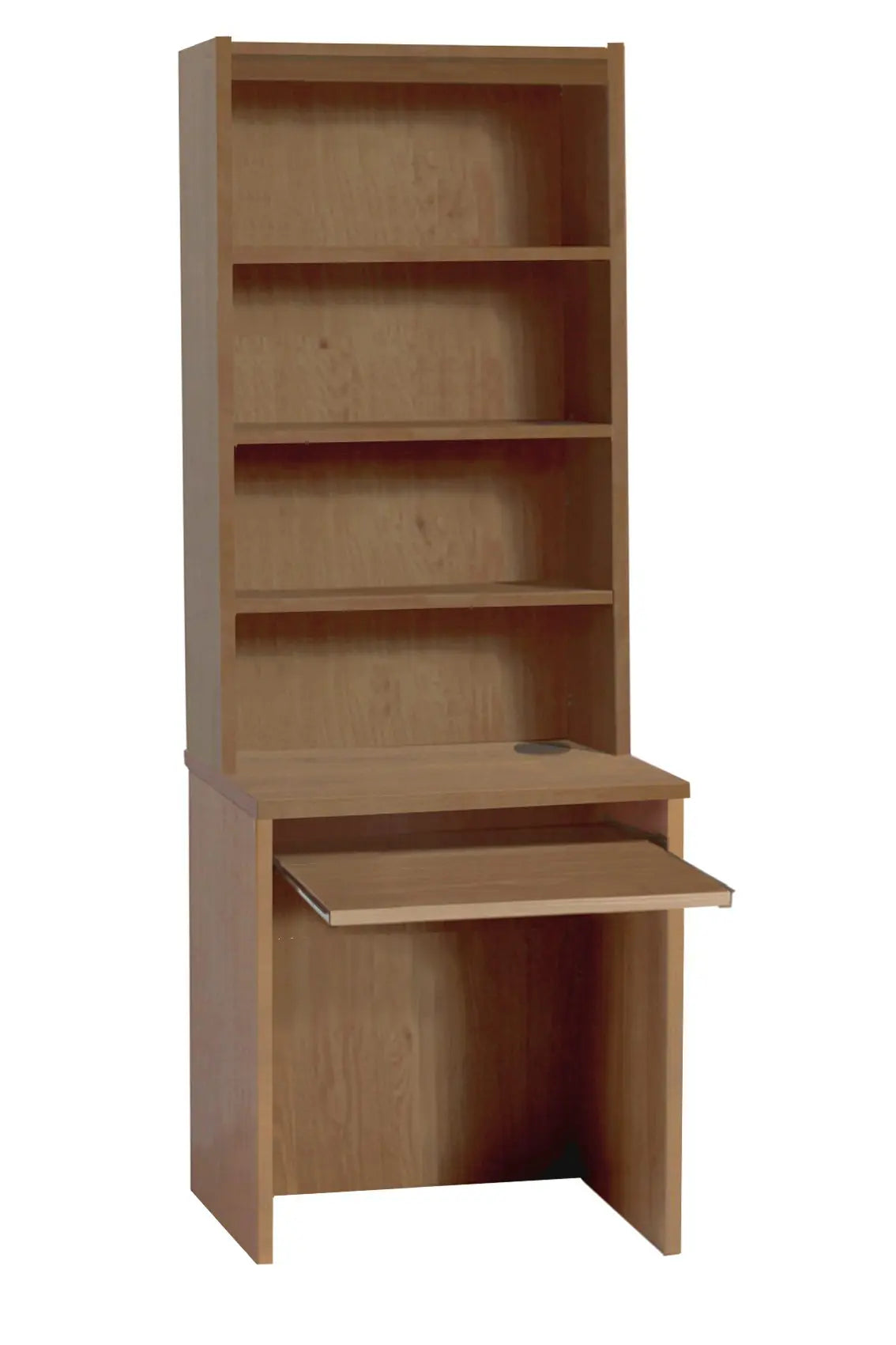 Home Office Desk Height Desk 60cm with Slide-Out Keyboard Shelf and Hutch Bookcase