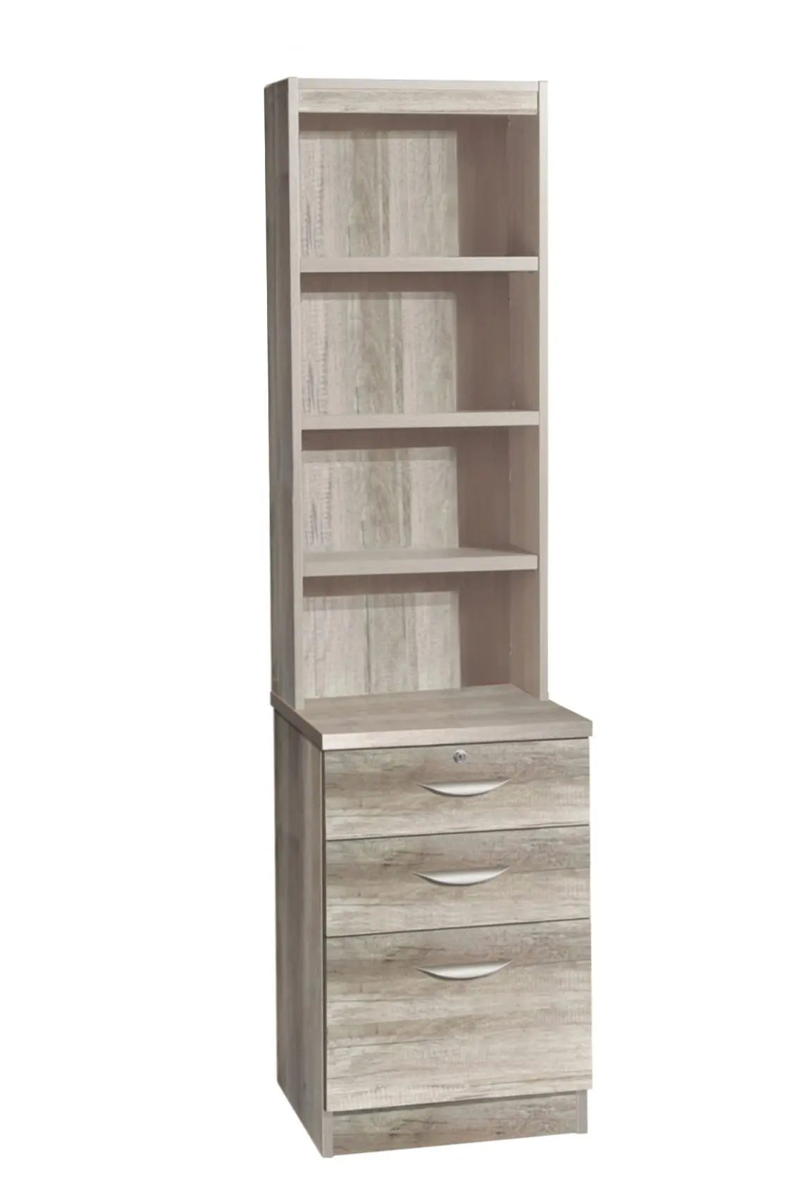 Home Office Desk Height 3 Drawer Unit/Filing Cabinet with Hutch Bookcase