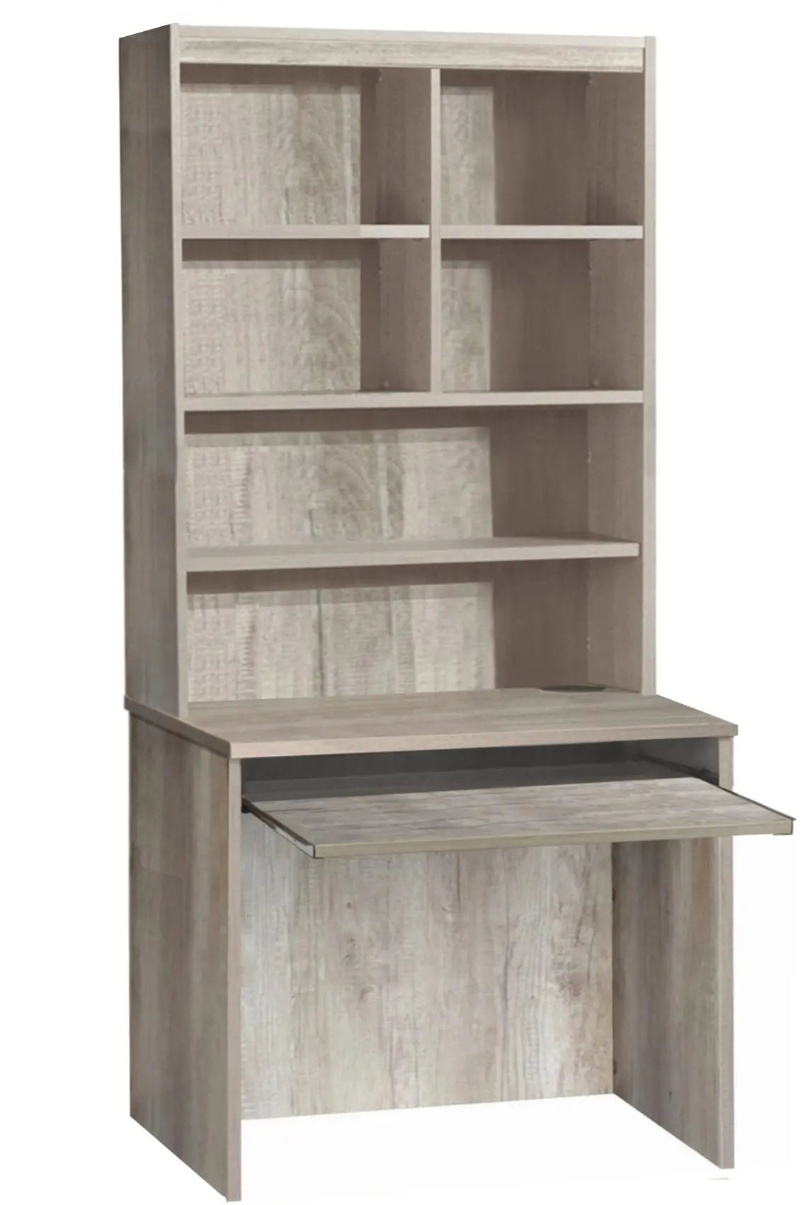 Home Office Desk Height Desk 85cm with Slide-Out Keyboard Shelf and Hutch Bookcase
