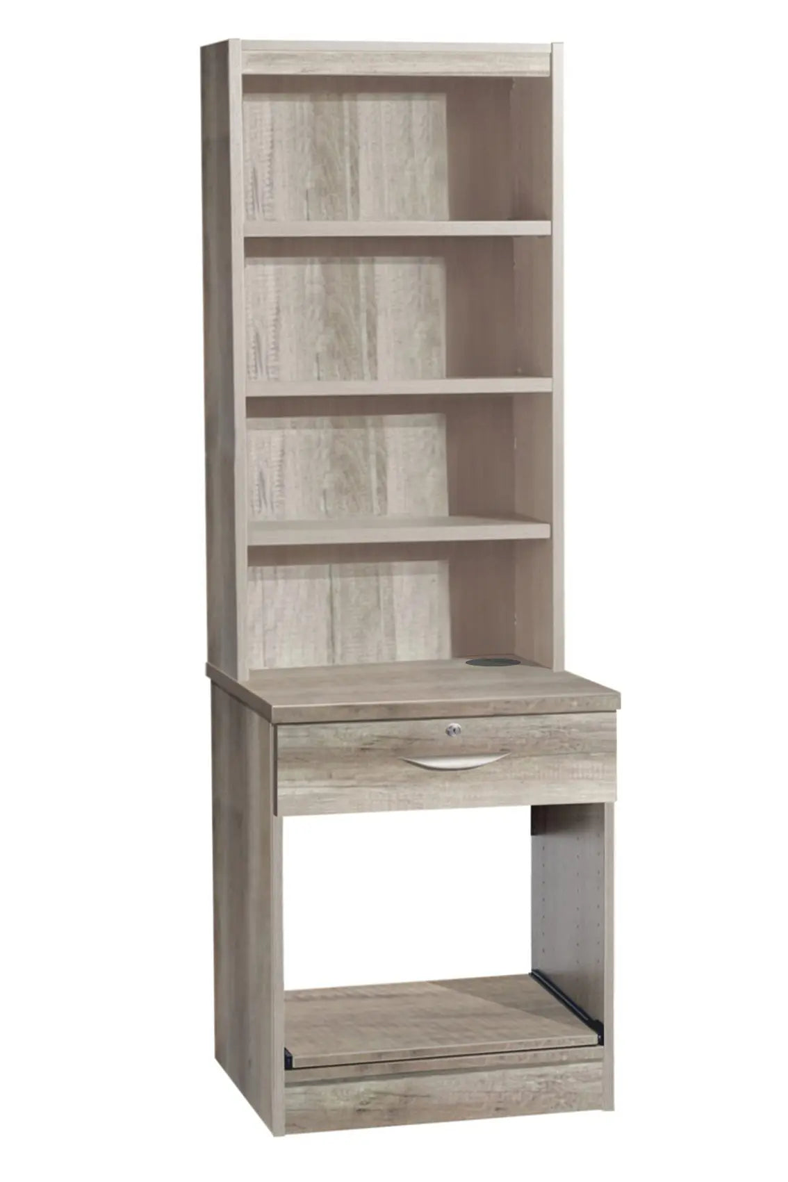 Home Office Desk Height Printer/Scanner Drawer Unit with Hutch Bookcase