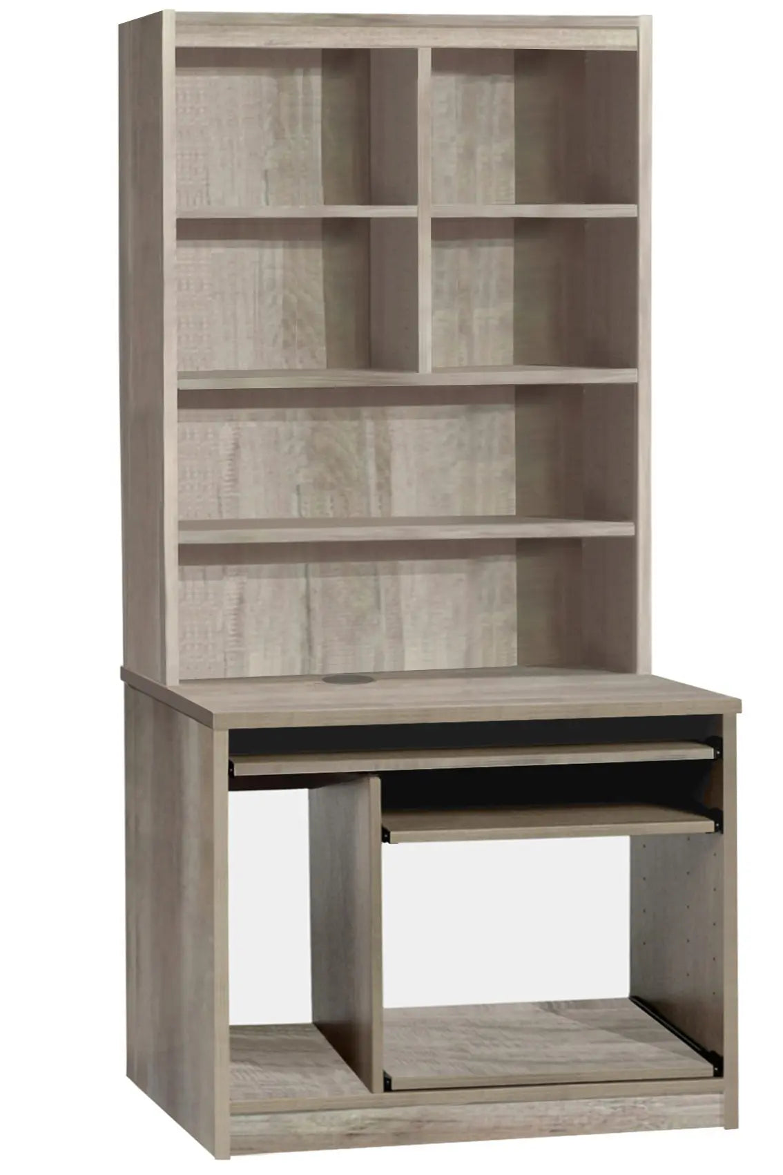 Home Office Desk Height Computer Work Station with Hutch Bookcase