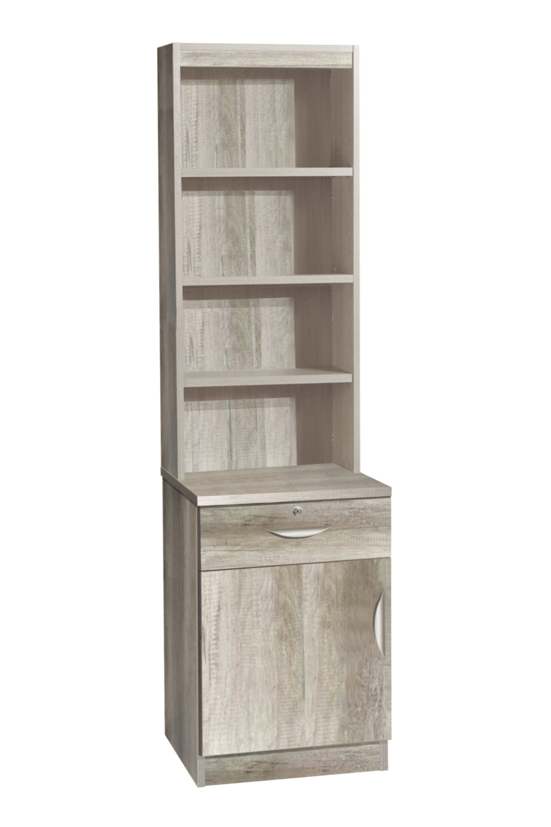 Home Office Desk Height Storage/Deep Cupboard Drawer 48cm Unit LH with Hutch Bookcase