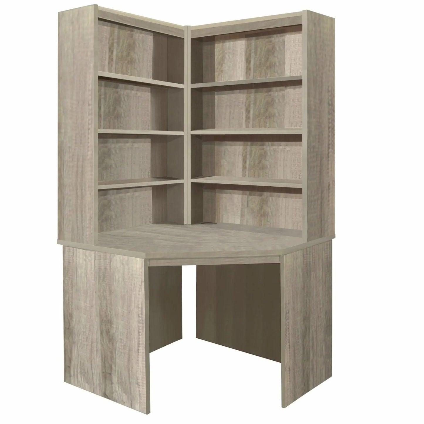 Home Office Desk Height Desk - Corner with Hutch Bookcase Set
