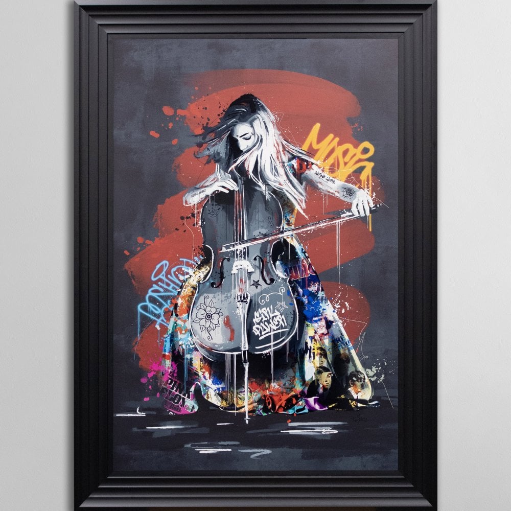 La Violon Celliste - Matt Black Frame 75 x 105cm