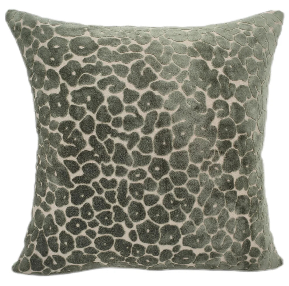 Leopard Cut Velvet Paul Moneypenny Sage 43x43cm