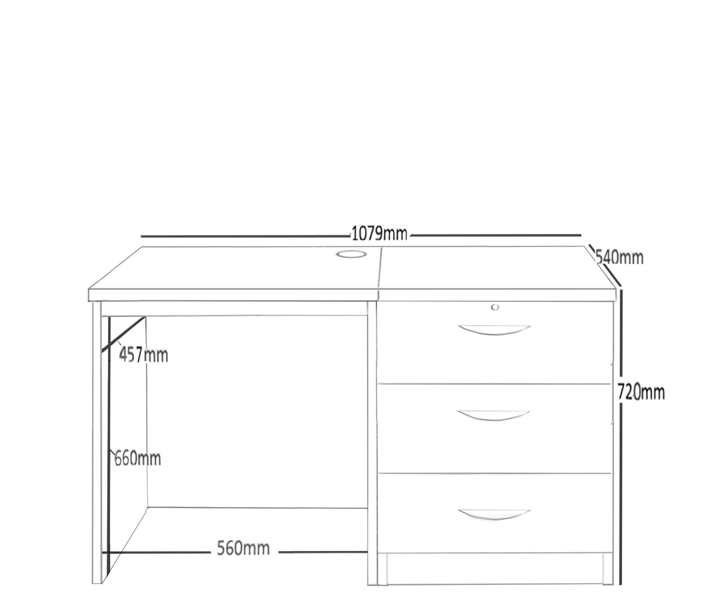 Home Office Desk with CD/DVD Storage Unit