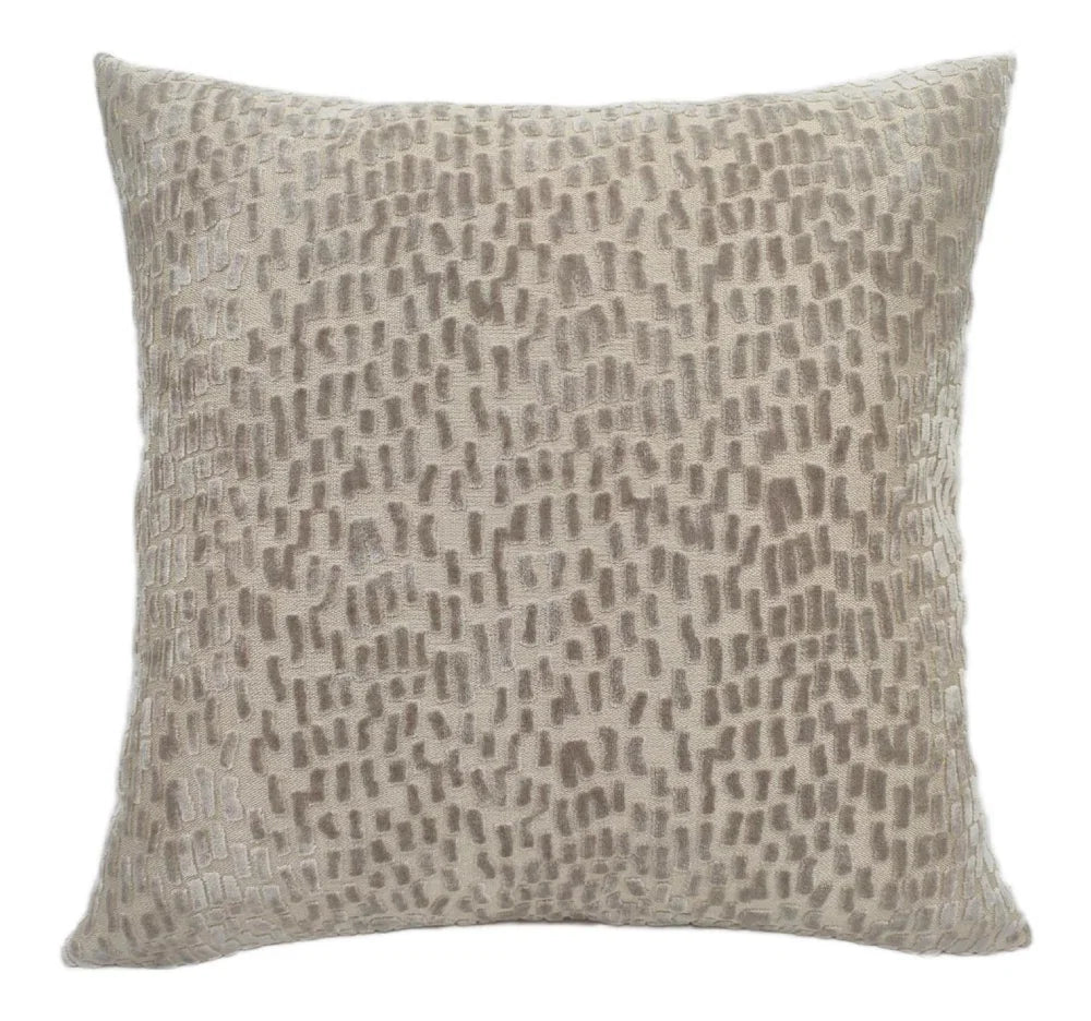 Melody Cut Velvet Dashes Taupe 43x43cm