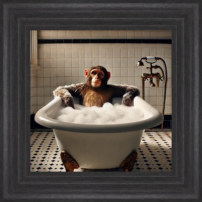 Monkey Bubble Bath - Charcoal 3 Step Frame 55 x 55cm