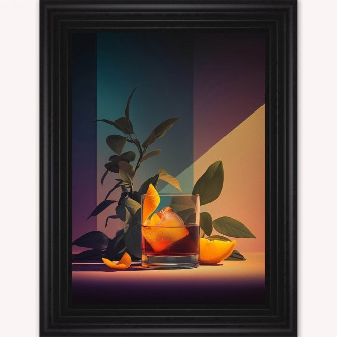 Moody Negroni Cocktail - Matt Black 3 Step Frame 65 x 85cm