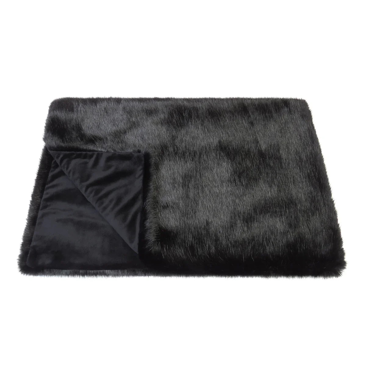 Rapture Luxury Faux Rabbit Throw Black 150x180cm
