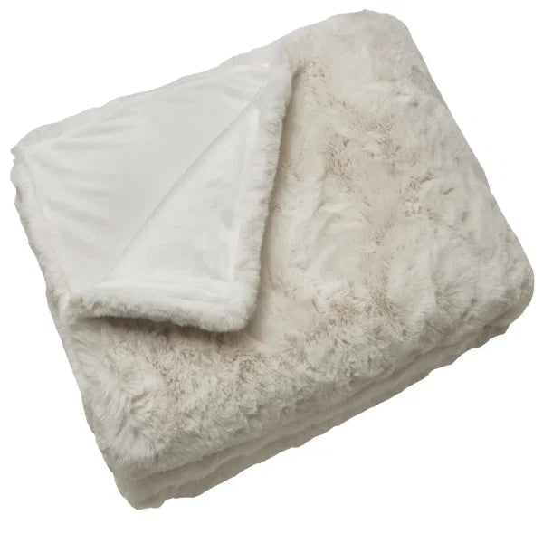 Rapture Luxury Faux Rabbit Throw White 150x180cm