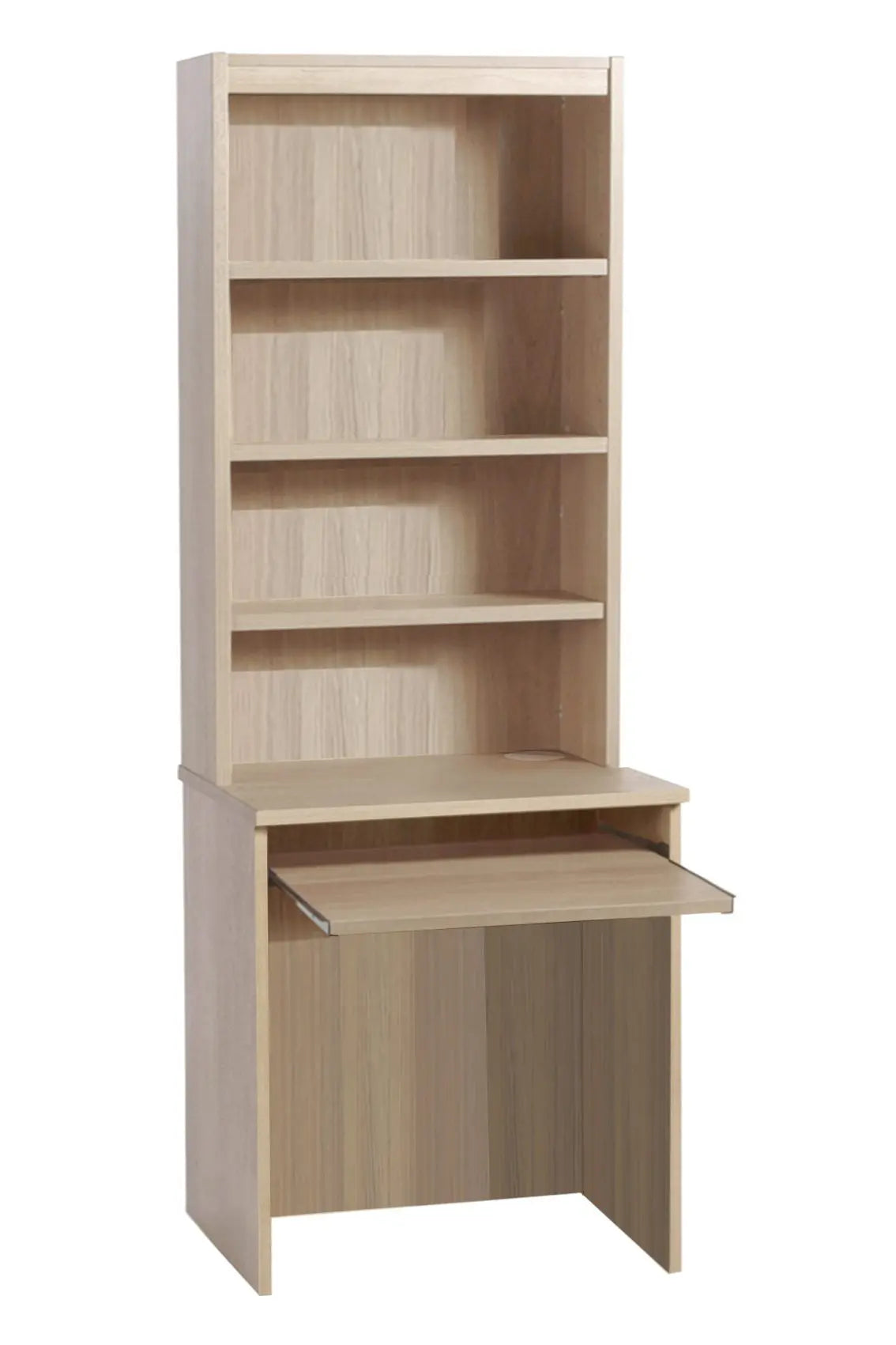 Home Office Desk Height Desk 60cm with Slide-Out Keyboard Shelf and Hutch Bookcase