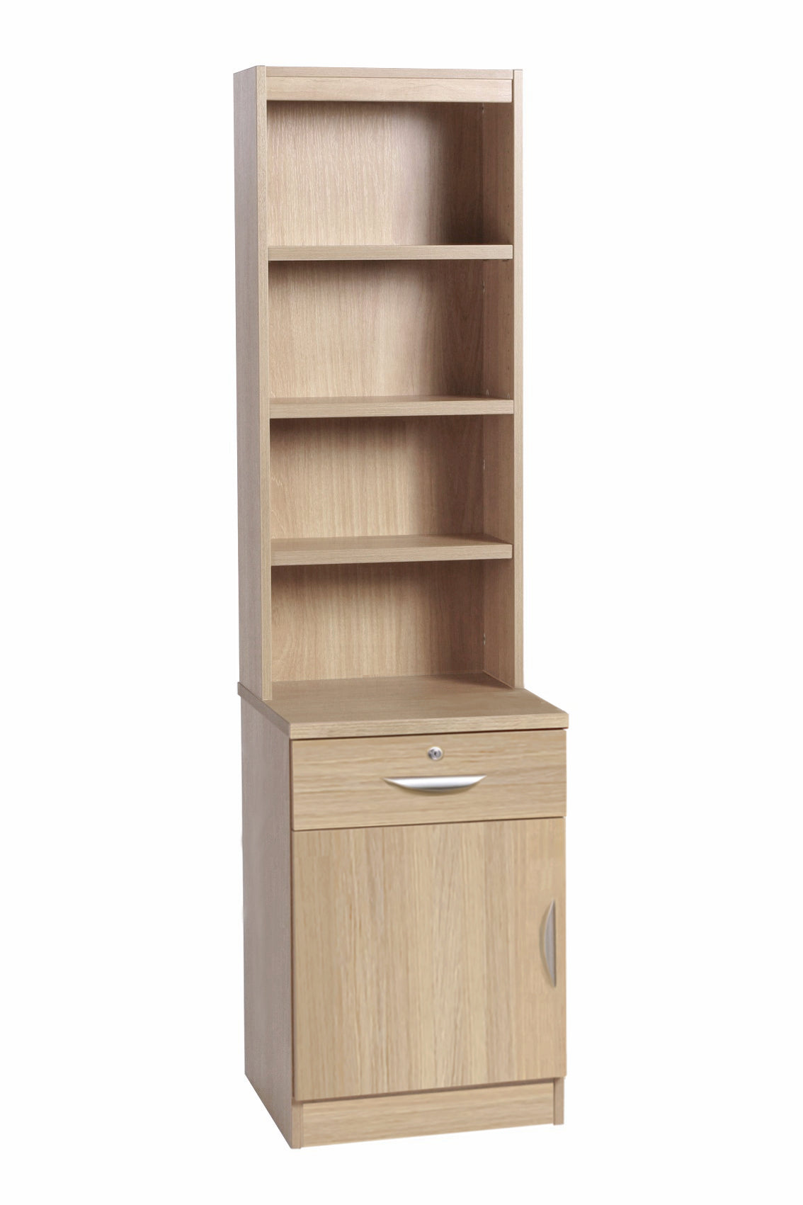 Home Office Desk Height Storage/Deep Cupboard Drawer 48cm Unit LH with Hutch Bookcase