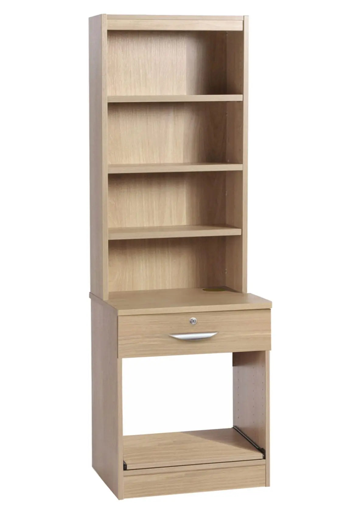 Home Office Desk Height Printer/Scanner Drawer Unit with Hutch Bookcase