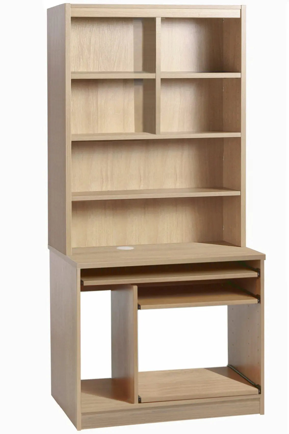 Home Office Desk Height Computer Work Station with Hutch Bookcase