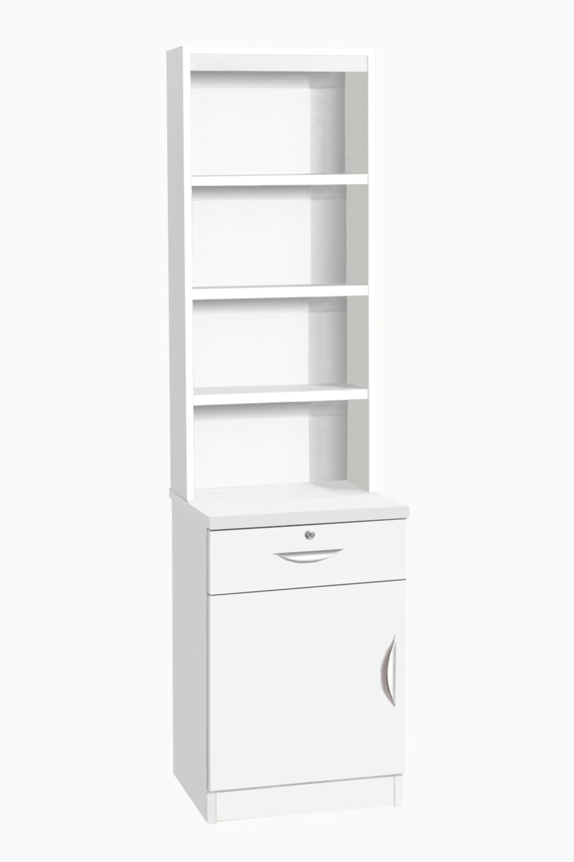 Home Office Desk Height Storage/Deep Cupboard Drawer 48cm Unit LH with Hutch Bookcase