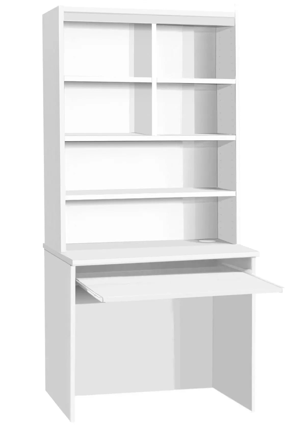 Home Office Desk Height Desk 85cm with Slide-Out Keyboard Shelf and Hutch Bookcase