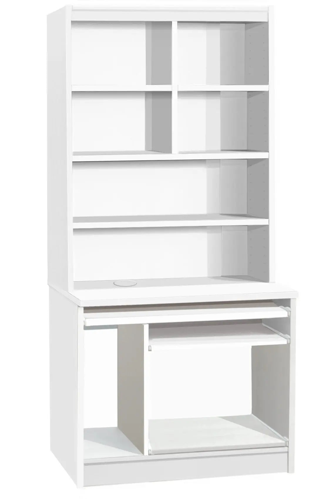 Home Office Desk Height Computer Work Station with Hutch Bookcase