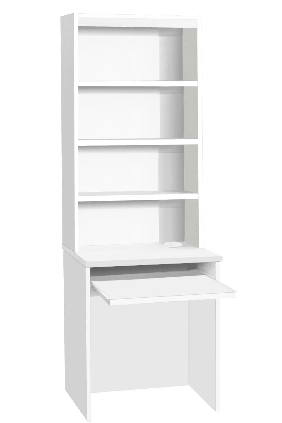 Home Office Desk Height Desk 60cm with Slide-Out Keyboard Shelf and Hutch Bookcase