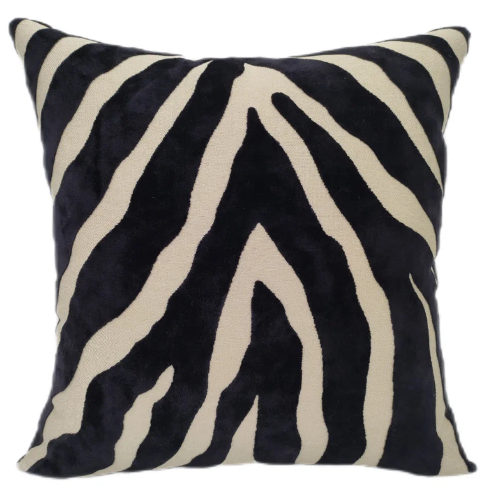 Zebra Cut Velvet Paul Moneypenny Black 43x43cm