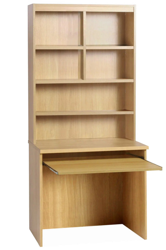 Home Office Desk Height Desk 85cm with Slide-Out Keyboard Shelf and Hutch Bookcase