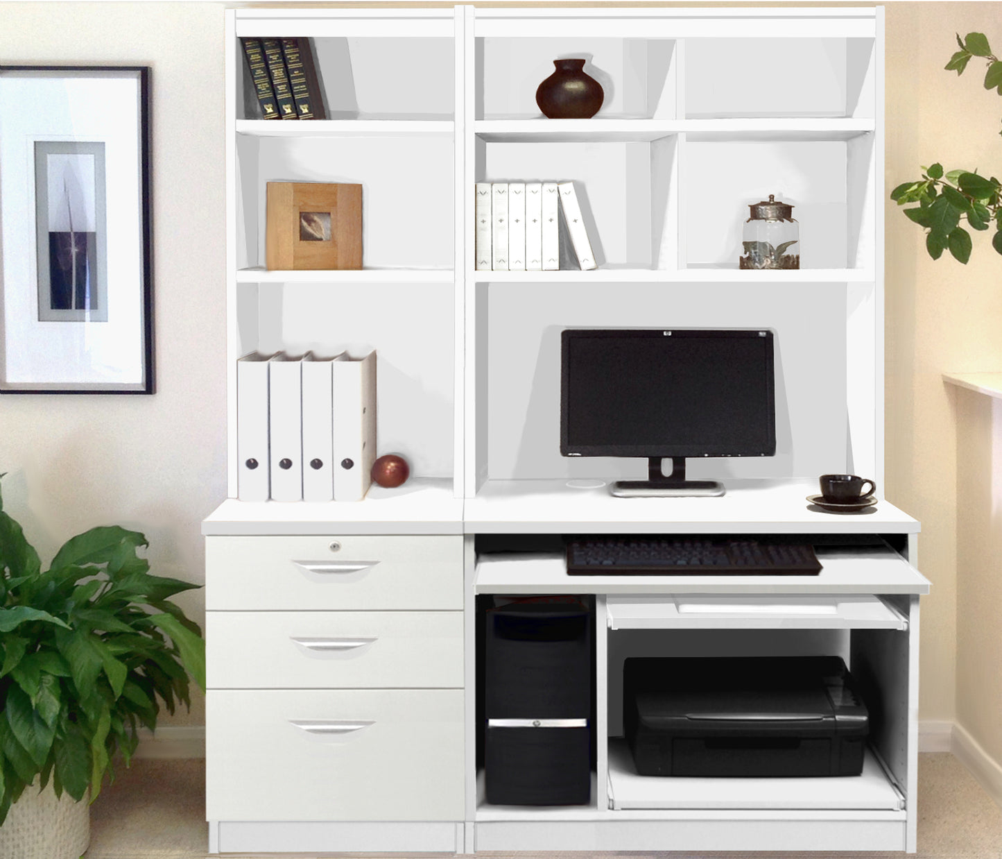 Home Office Computer Work Station and 3 Drawer Unit/Filing Cabinet