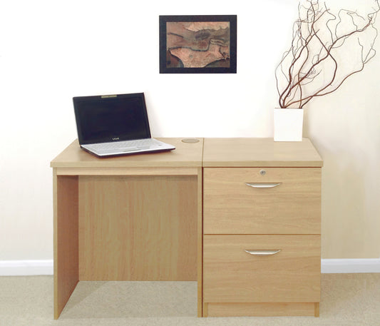 Home Office Desk with 2 Drawer Filing cabinet