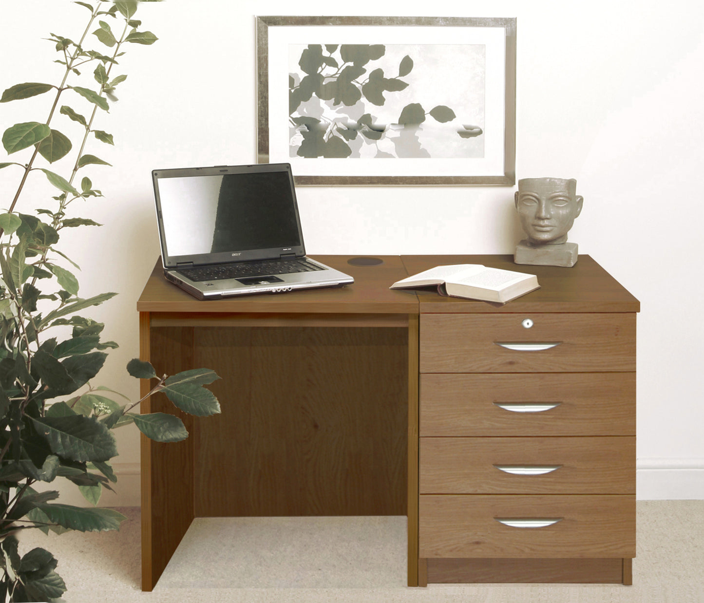 Home Office Desk with 4 Drawer Unit