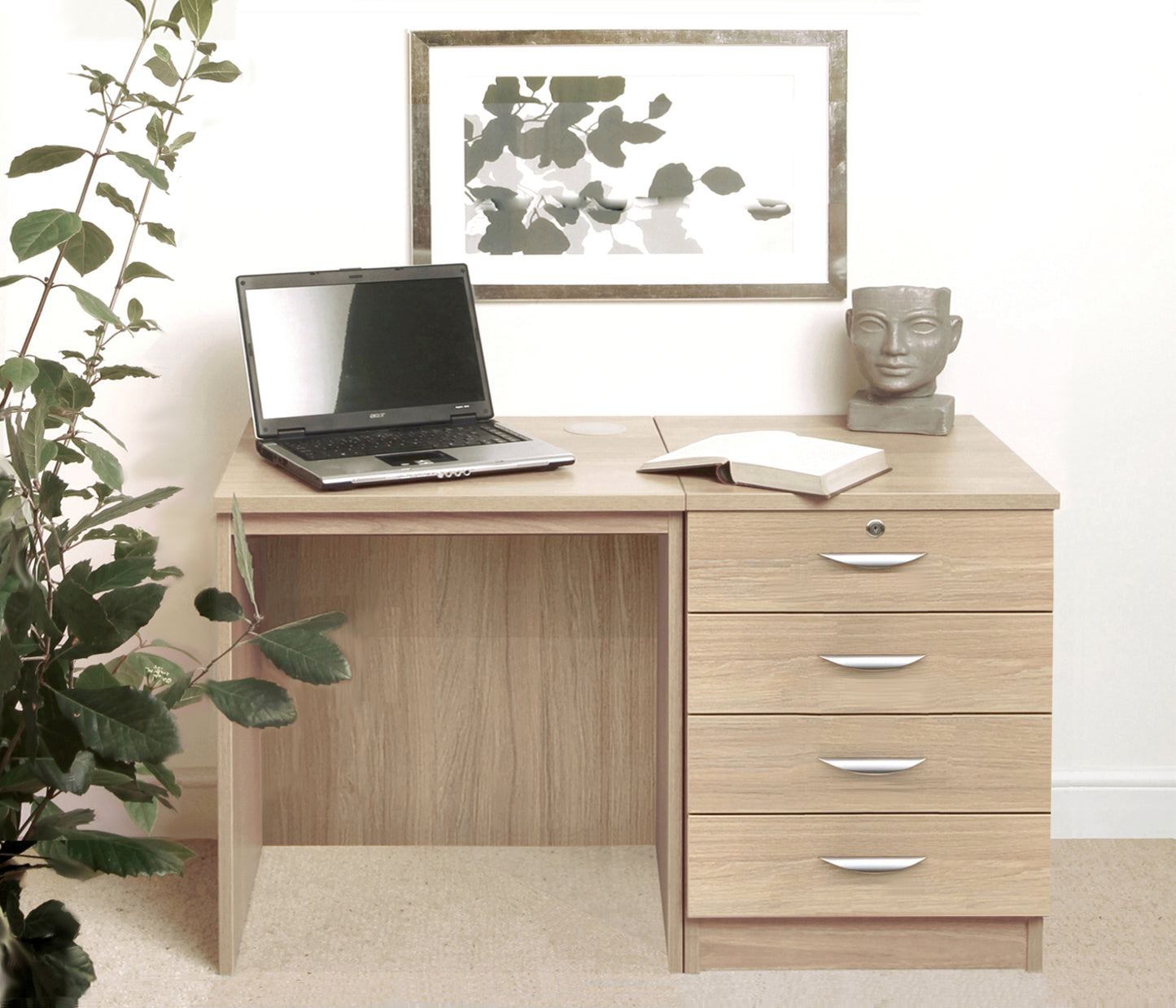 Home Office Desk with 4 Drawer Unit