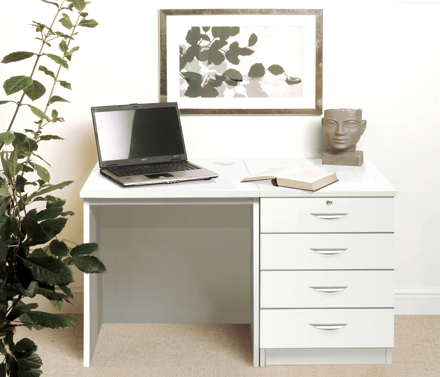 Home Office Desk with 4 Drawer Unit