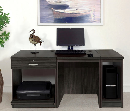 Home Office Desk with Printer and Computer Units