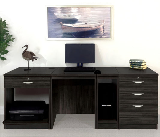 Home Office Desk with Printer, Computer and Drawer Units