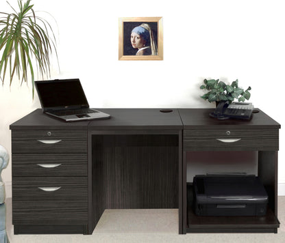 Home Office Desk with Printer and Drawer Units